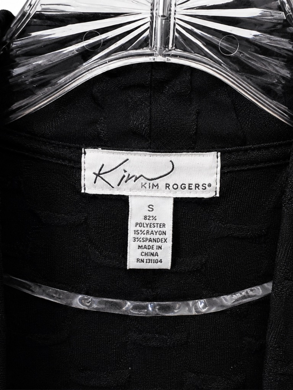 Kim Rogers Black Textured Open Front Jacket Women’s Small Long Sleeve Layering - Picture 3 of 9